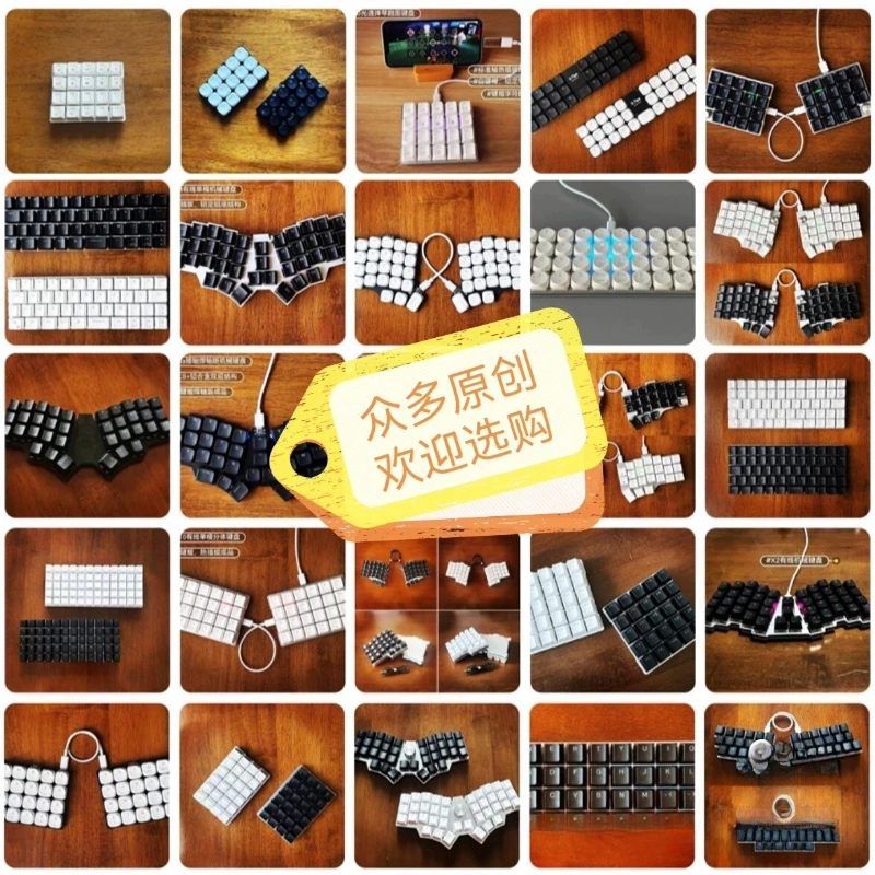 NEWY45 45-key Split Mechanical Keyboard Custom Wired Hot-swap RGB Aluminum PCB + Aluminum Bottom Sandwich Structure DIY Kit Gift