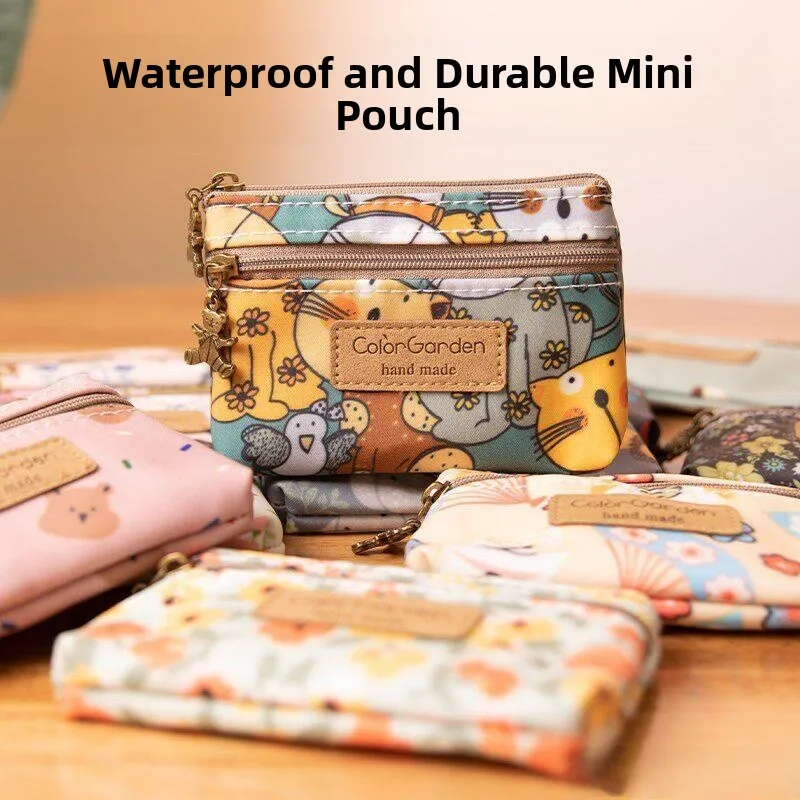 

Детский кошелек с мультяшным принтом, кошелек на молнии для монет, чехол для наушников, держатель для помады, женская функциональная сумка квадратной формы