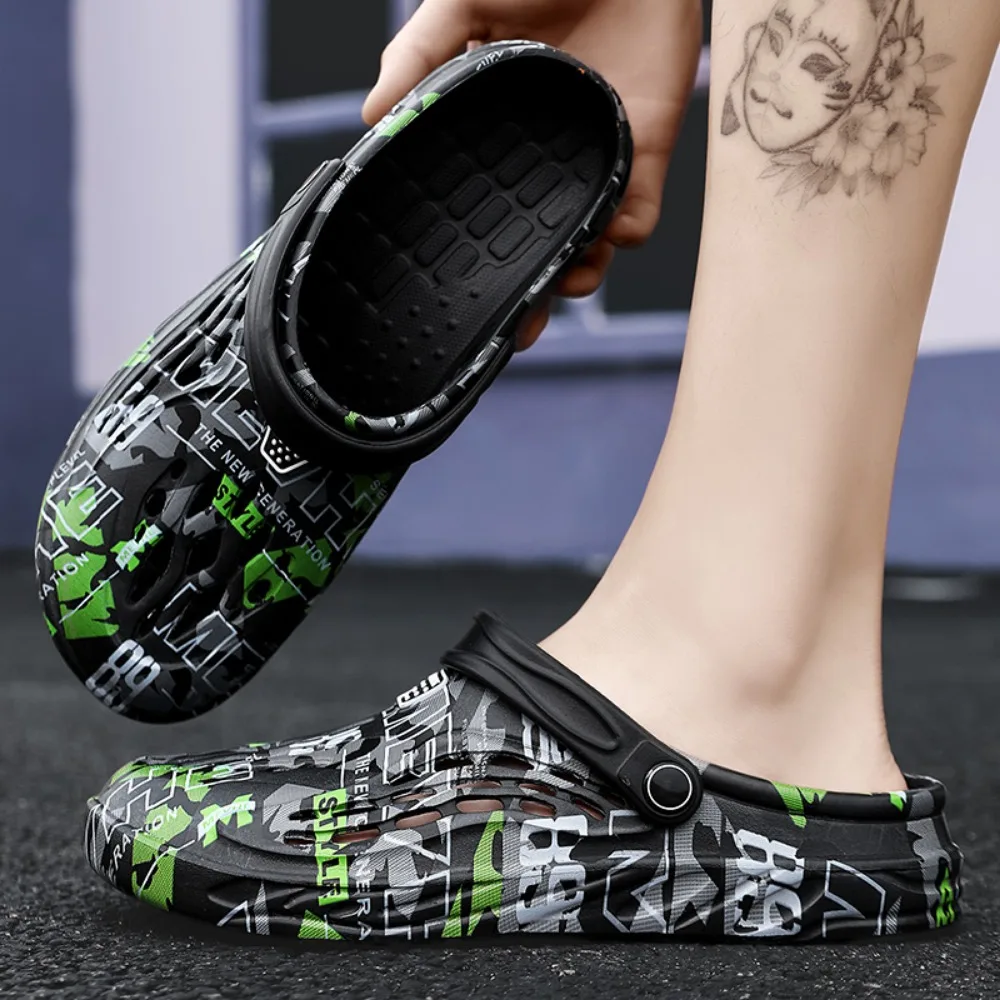 Big Size 48 Men's Sandals Summer Outdoor Beach Shoes Thick Soles Non-slip Garden Shoes Eva Soft Slippers Clogs
