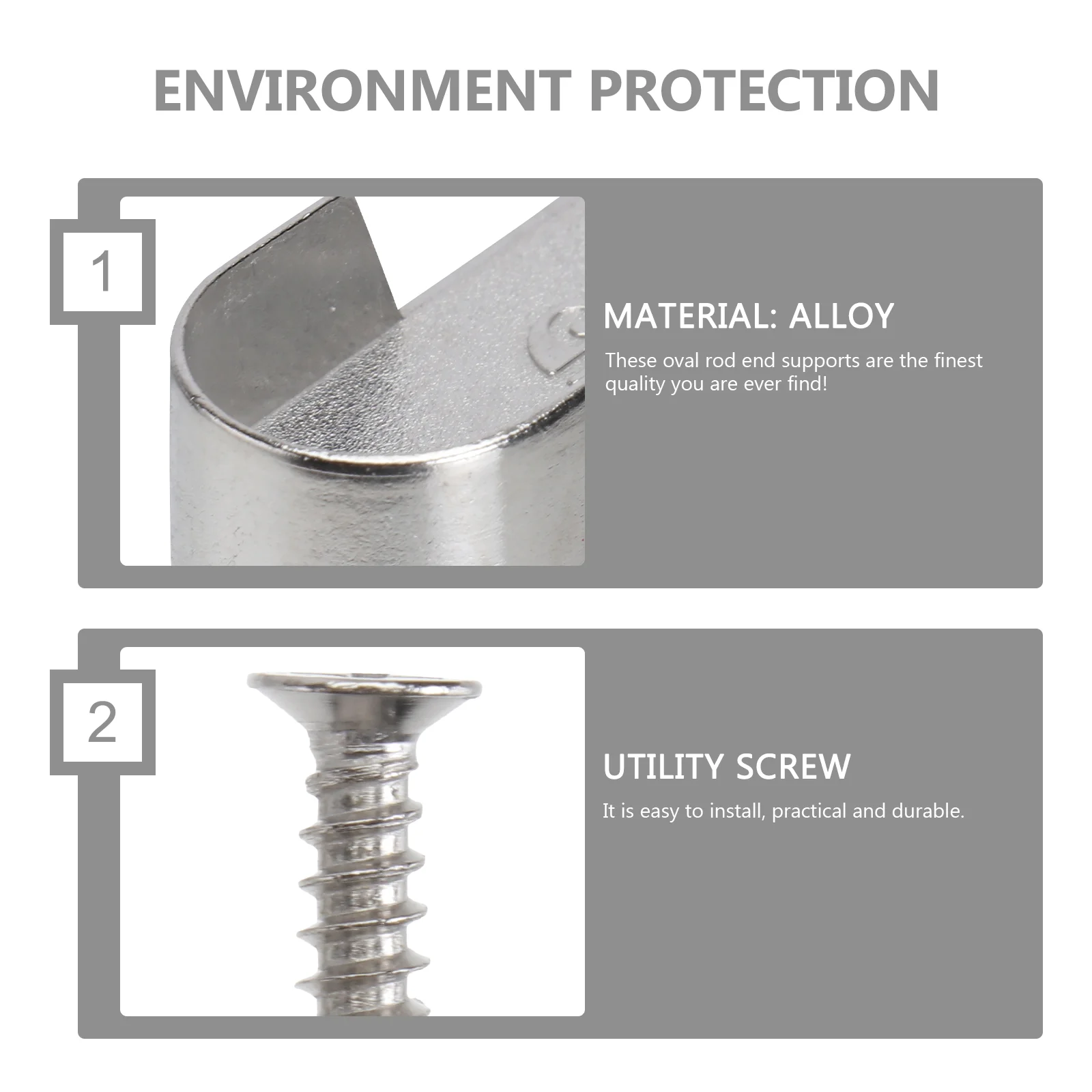 6 ชิ้นตู้เสื้อผ้า Rod End สนับสนุนวงเล็บเฟอร์นิเจอร์ฮาร์ดแวร์แขวนอุปกรณ์เสริมเสื้อผ้าติดตั้ง