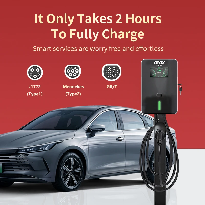 Type1/Type2/GBT EV Charger 7KW/11KW/22KW 5M Adjustable Electric Vehicle Charging Station Wallbox EV Car Charger