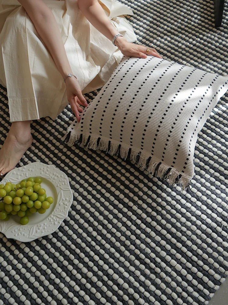 

Наволочка Texdr Attitude Linen Bla White Simple для диванной подушки, в комплекте с наполнителем, в стиле Ваби-Саби, для спальни, домашнего декора, квадратная, чехол для подушки