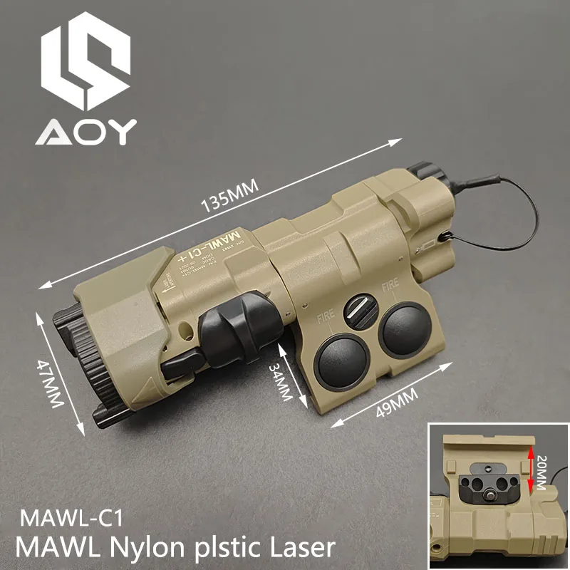 Tactical Nylon MAWL-C1 Green Laser IR Fill Light LED IR Flashlight Version Aiming  Airsoft Hunting Illumination Lamp