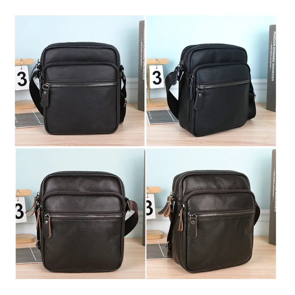 

PU leather men's single-shoulder bag, business commuting briefcase, large-capacity waterproof crossbody bag