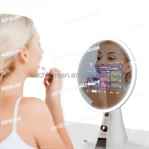 

Умное зеркало для макияжа с сенсорным экраном, увеличительное зеркало со светодиодной подсветкой и фикси-анализ, уход за кожей
