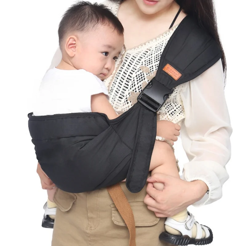 Lightweight & Breathable Baby Carrier Strap Infant Outdoor Newborn Multi-functional Mesh Sling Carrier - Black