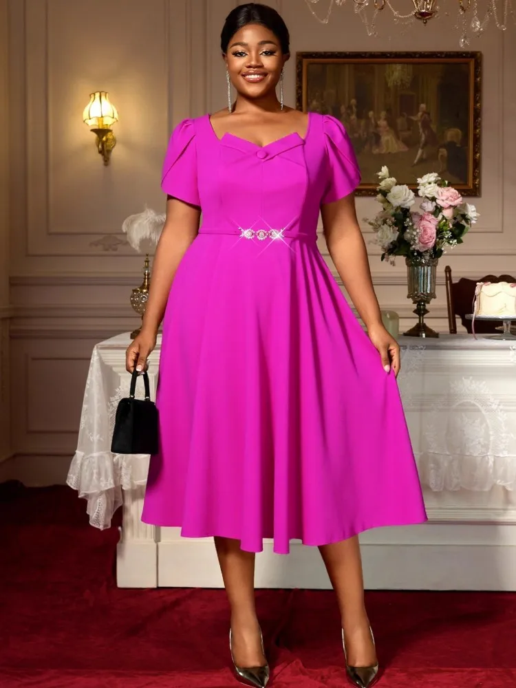 

Африканские платья для женщин, элегантное весенне-летнее платье миди с короткими рукавами Дашики, женская традиционная африканская одежда Fairy Dreaes