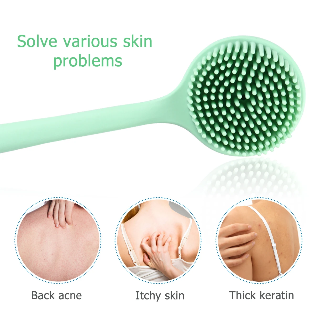 

Silicone Bath Brush for Shower Body Soothing Feeling Nice Choice Family Long Term Use Ergonomic Design Suitable All Skin Types