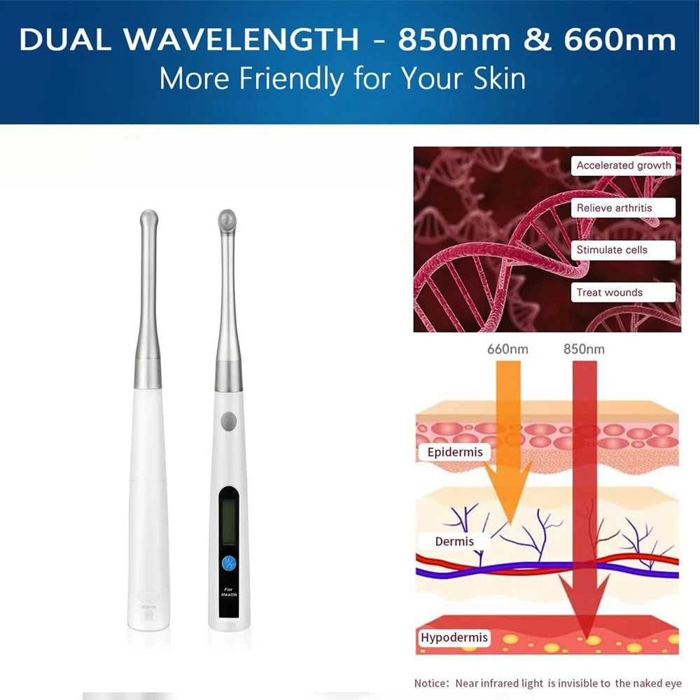 Muscle Relax Skincare Stick Infrared Light for Cold Sores and Mouth Sores 660nm 850nm Near-infrared LED Light Treatment Device