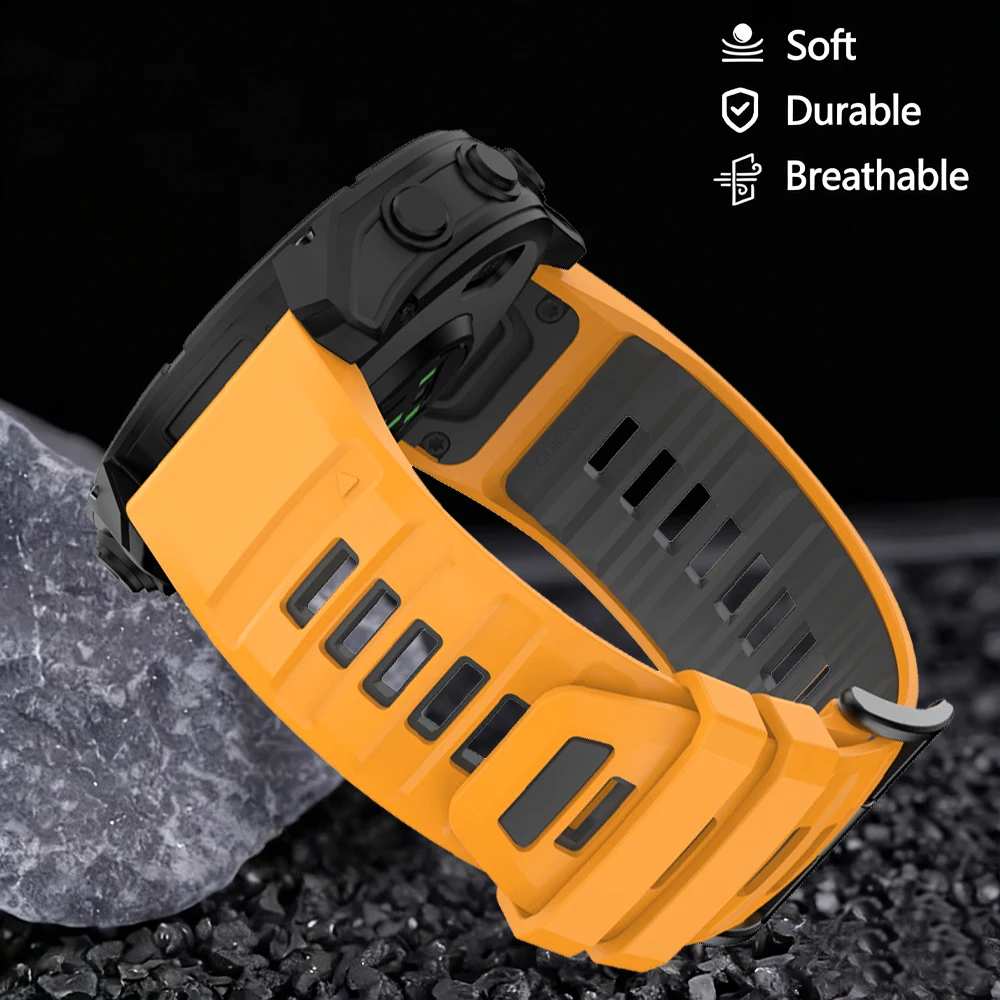 22mm 26mm Sport-Silikonarmband für Garmin Fenix 8 E 7 7X 6 6X/Epix Pro/Enduro 3 Weiches Armband Fenix 8 Pro Quickfit Offizielles Band