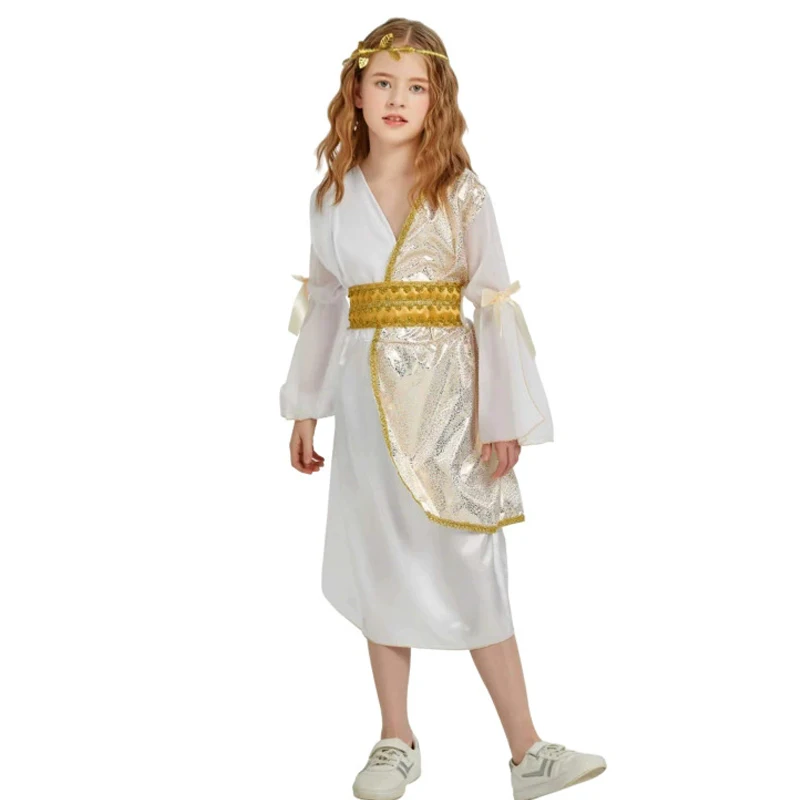 Girl Carnival Purim Greek Goddess A-thena Costume Halloween Empress Rome Cosplay Fancy Party Dress