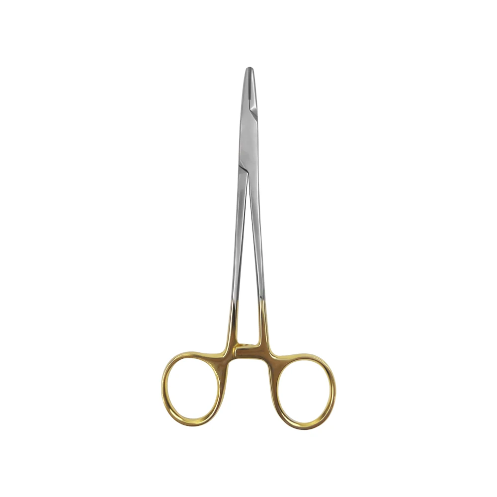 Dental Needle Holder Plier TC Head Reusable Stainless Steel Gold Plated Handle Orthodontic Forcep dentisit Surgical Instrument