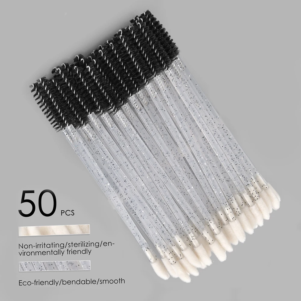 50/100pcs Doule Head Eyelash Brushes Concealer Lash Lip Brush Spoolies Mascara Wands Applicator for Eyelash Extension Makeup