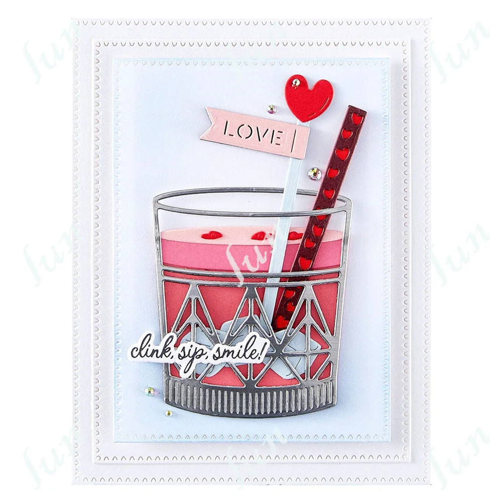 Happy Valentine's Day Sentiments Hot Foil Plates and Cutting Dies Heart Beats for DIY Scrapbooking Decoration Embossing Die