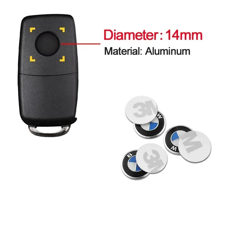 2025 11/14 مللي متر سيارة مفتاح بعيد فوب شعار شارة راديو زر ملصق لسيارات BMW E60 E46 E39 E38 E90 E36 F30 E30 E31 E34 F10 F20 E87