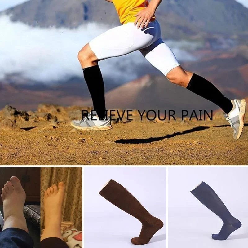 Unisex Socks Compression Stockings Pressure Varicose Vein Stocking Knee High Leg Support Stretch Pressure Circulation Sports