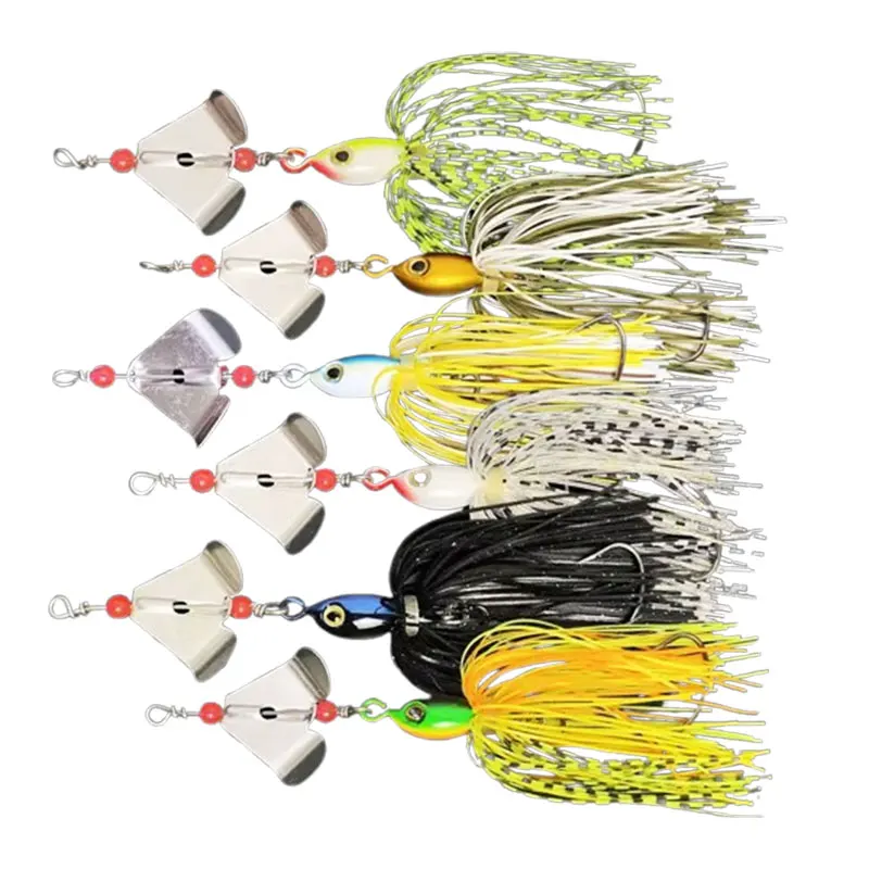 New Arrival Spinner Bait Fishing Lure Chatter Bait Dancer Buzzbait for Bass Pike Jigs 2 Blades Spoon Lead Head Pike Bait