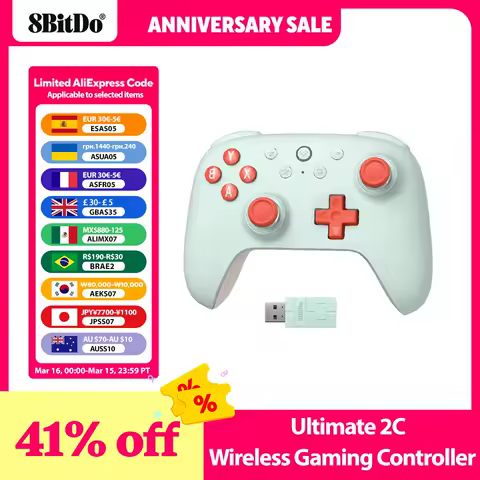 8BitDo Ultimate 2C Wireless Gaming Controller for PC, Windows 10, 11, Steam Deck, Raspberry Pi, Android Gamepad Accessories