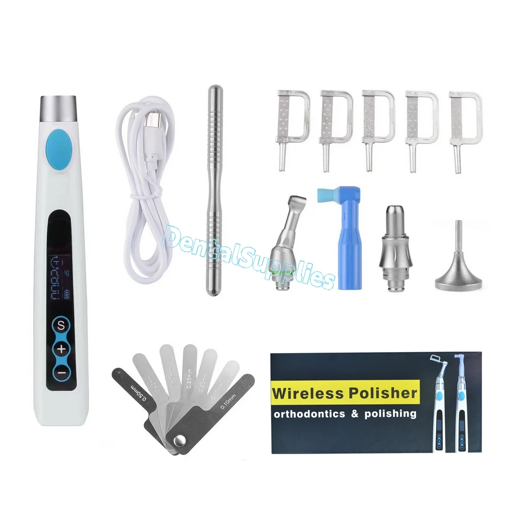 Dental Electric Wireless IPR System Orthodontic Polishing Kit 2 in 1 Wireless Polisher For Teeth Whitening Dentistry Instrument