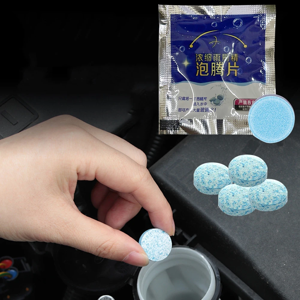 200-10pc Solid Cleaner Car Windscreen Cleaner Effervescent Tablet Auto Wiper Glass Solid Cleaning Concentrated Tablets Detergent image 3