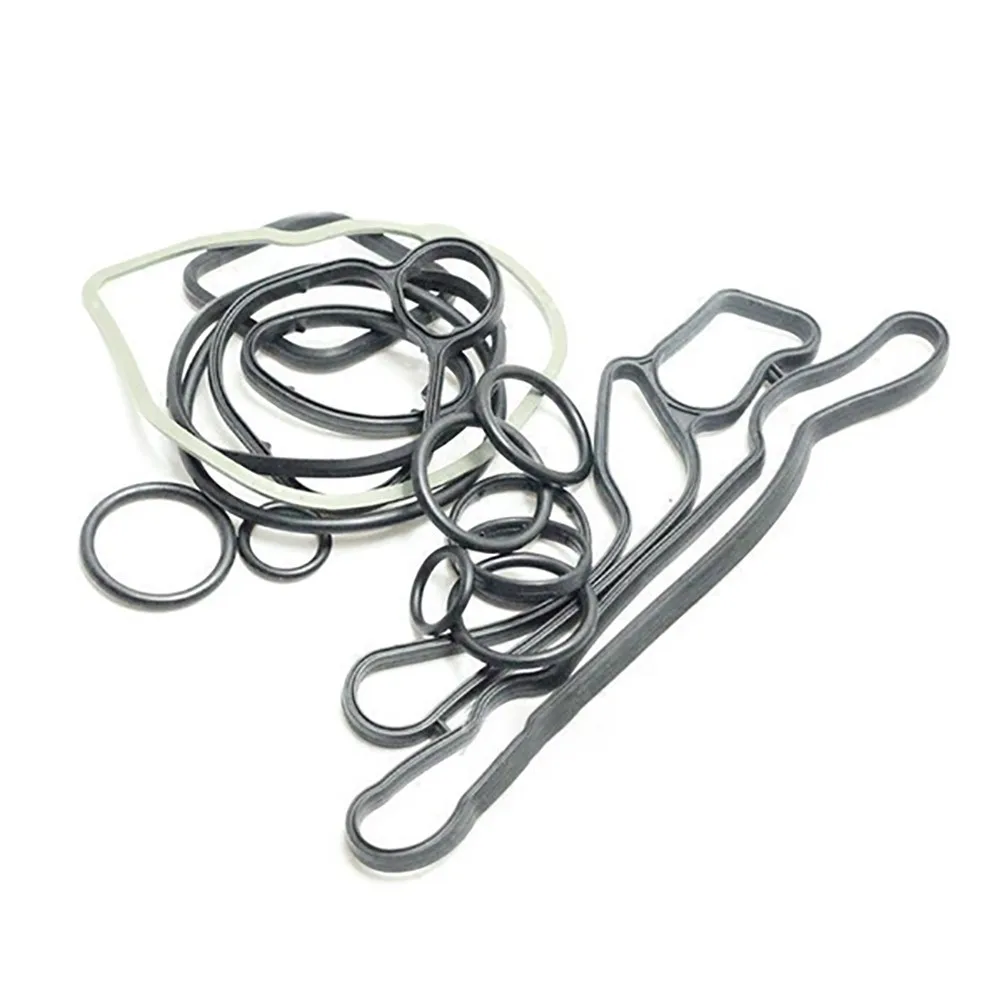 15Pcs Engine Oil Cooler Repair Kit Gasket Seal Full Suit Heat Exchanger Gaskets 55354071 55571687 For Chevrolet Aveo Cruze