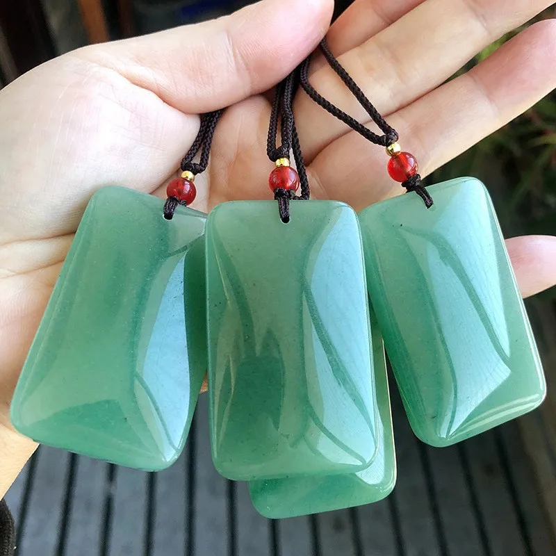 

Natural green Dongling jade safe brand pendant men's and women's jade pendant fashionable and versatile