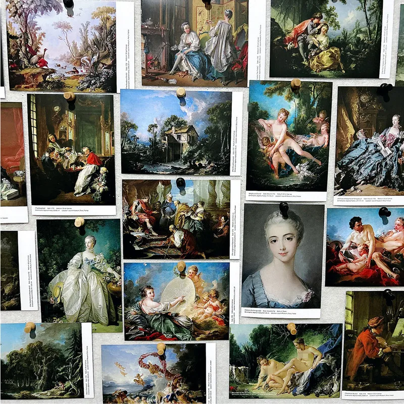 30 Pcs/Set Francois Boucher Art Painting Postcard Vintage Greeting Message Card Stationery Gift Wish Card For DIY Journal Decor