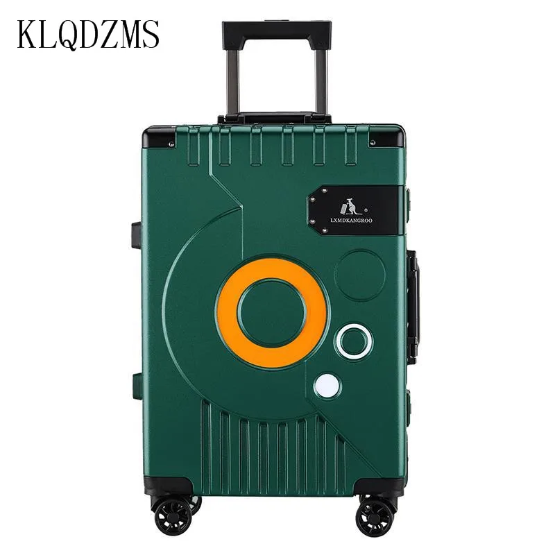 KLQDZMS 20/22/24/26 Zoll Mode Gepäck Aluminium Rahmen Trolley Fall Männer Und Frauen Internat Fall PC Koffer Auf Rädern