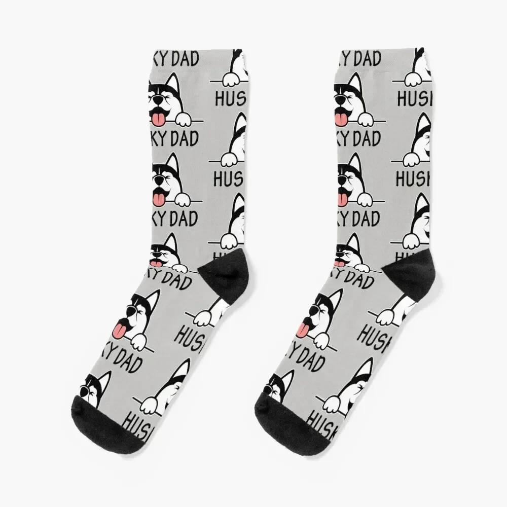 Siberian Husky Dad Socks hiphop new year custom sports Soccer Men's Socks Women's