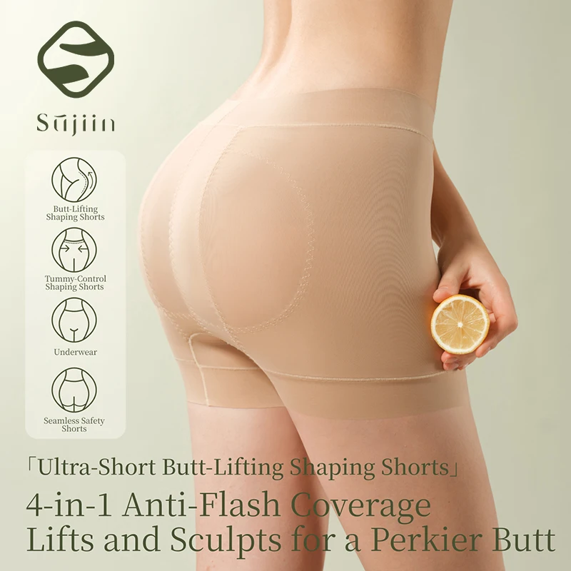 

SUJIIN Summer Butt-Lifting Panties Women Mid-waist Thin Safety Pants Super Short Tummy Control Body Shaper Shorts Woman N191