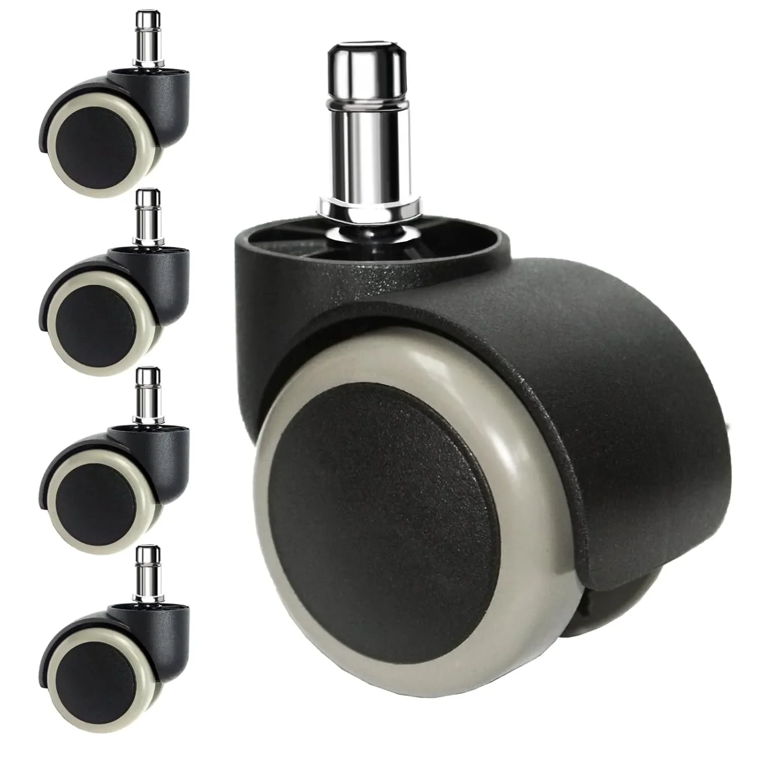 2 Inch Office Chair Wheels Casters, Heavy Duty Rubber Desk Chair Wheels Replacement