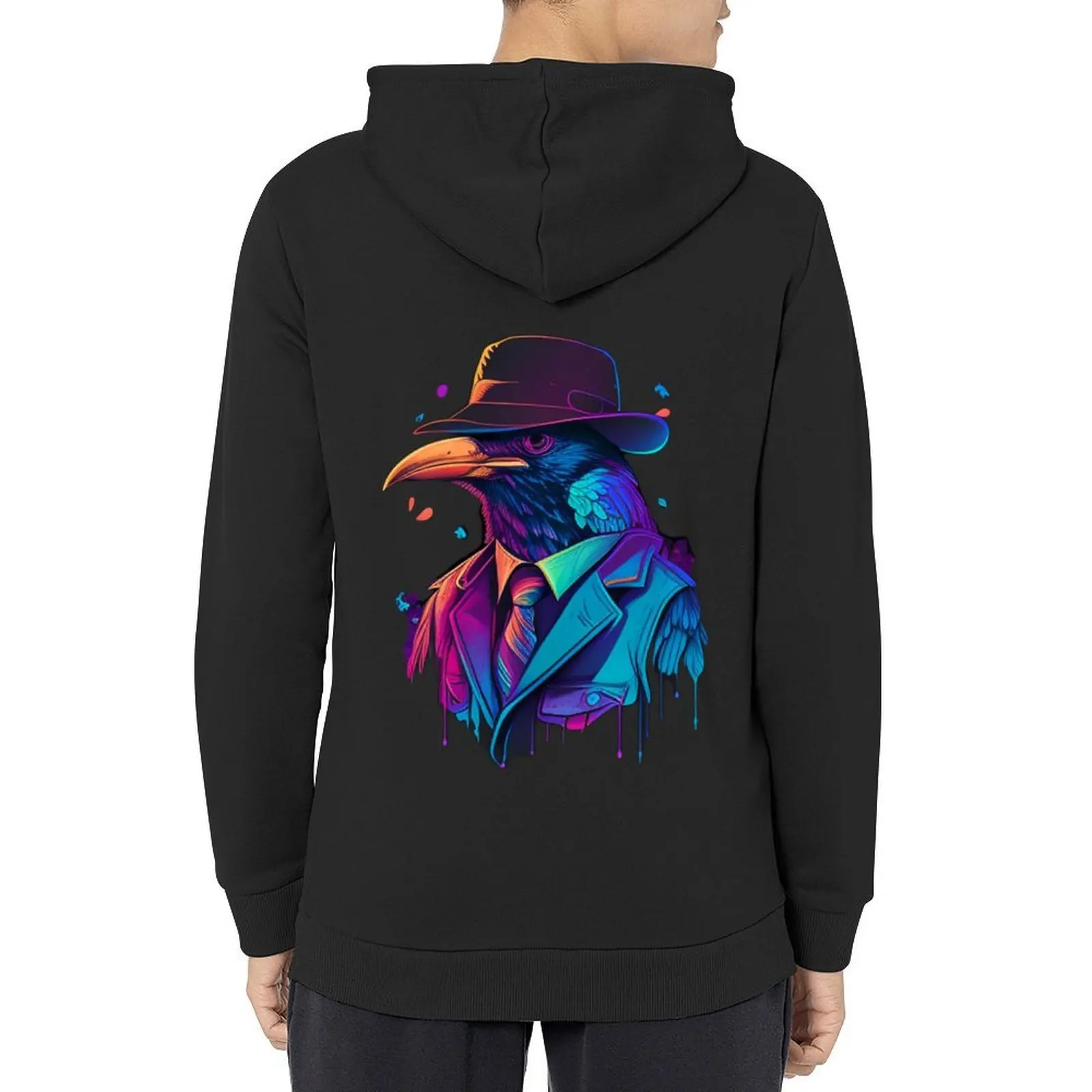 

Crow Noir Hoodie aesthetic clothing japanese style mens clothes men clothing new in hoodies & sweat-shirt