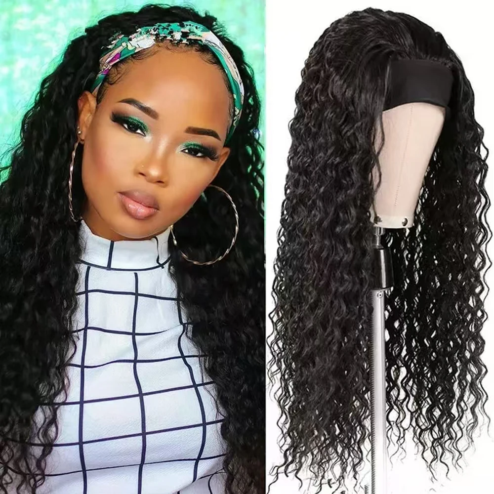 

Bellqueen синтетический вьющийся парик с повязкой на голову для женщин, парик с глубокими волнами и повязкой для волос