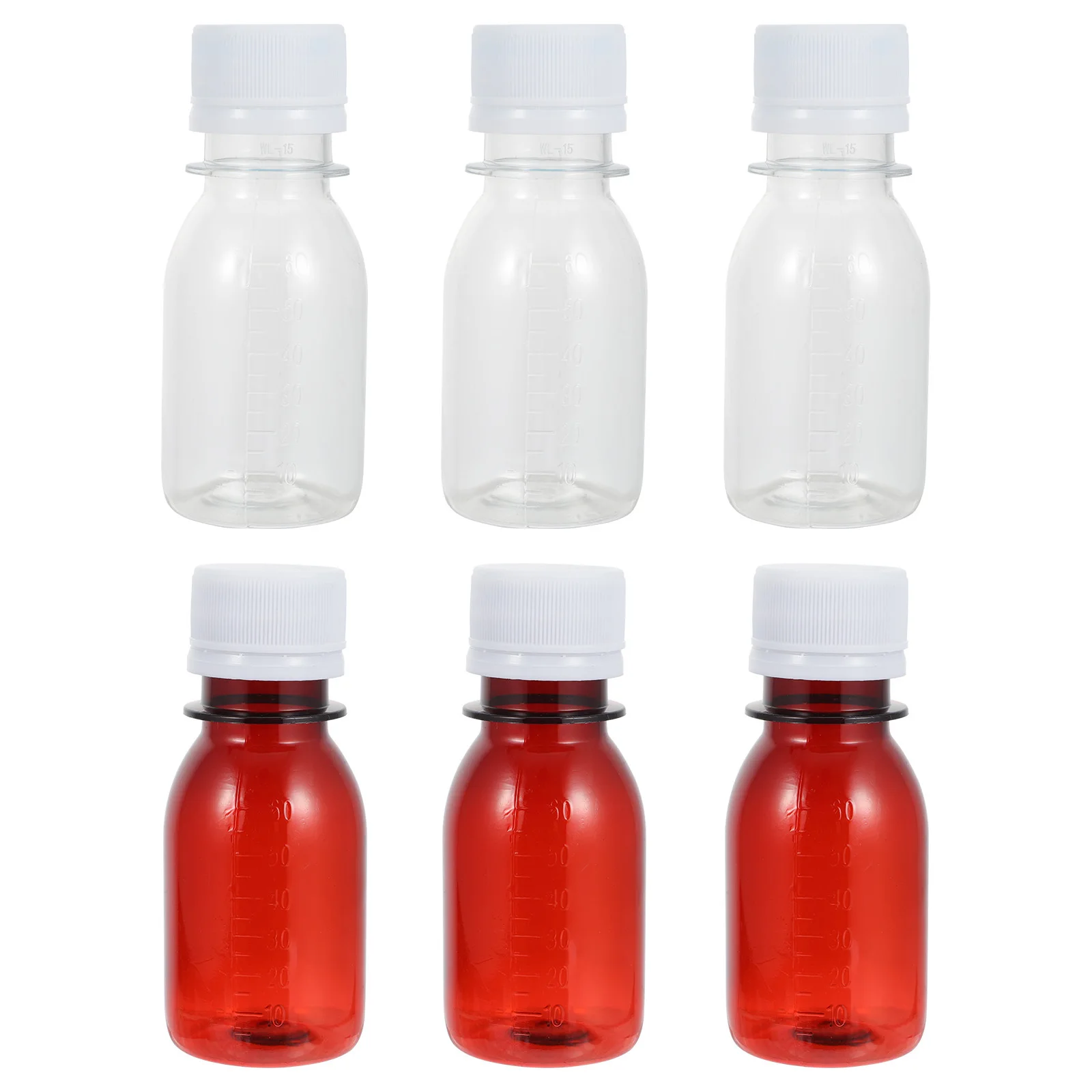 

20pcs Graduated Bottle Set Pet Plastic Reagent Bottles Clear Leak Proof Laboratory Media Storage Containers For School Hospital