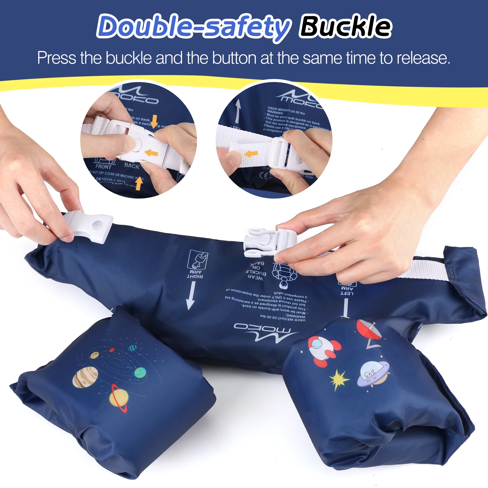 Baby Float Cartoon Arm Sleeve Life Jacket Swimsuit Foam Safety Swimming Training Floating Pool Float Swimming Ring puddle jumper