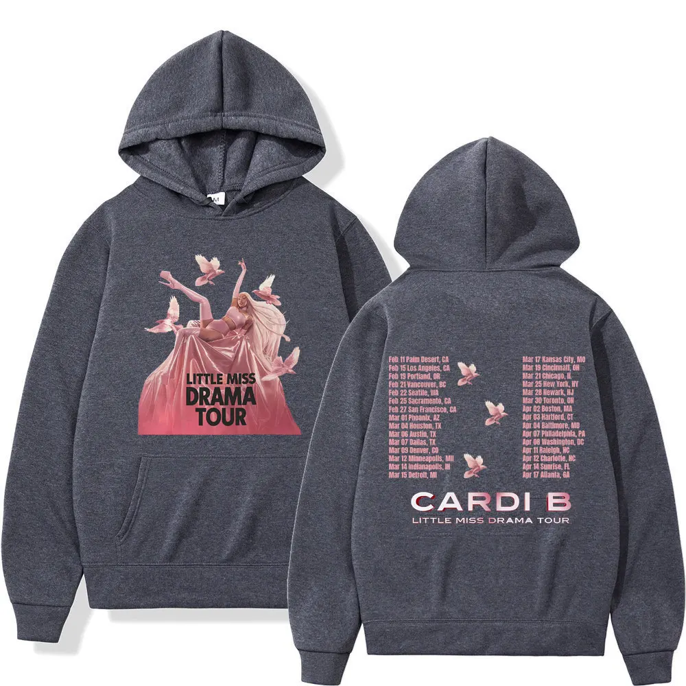كاردي بي ليتل ملكة جمال الدراما جولة 2026 الجرافيك هوديي الرجال النساء الجمالية العصرية البلوز بأكمام طويلة الصوف بلوزات غير رسمية