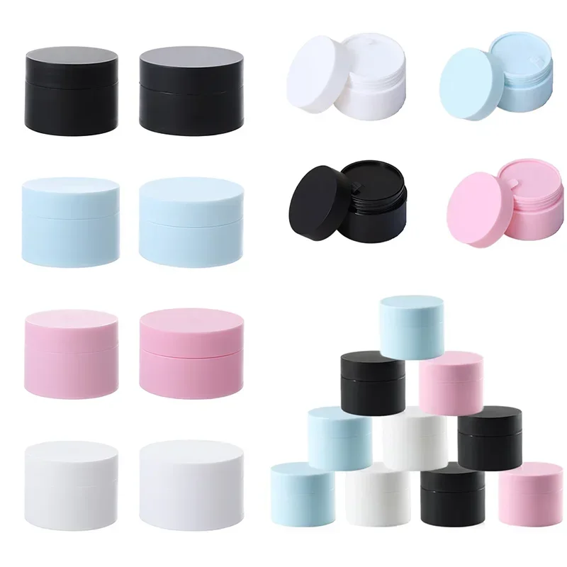 

100pcs 5g/15g/20g/30g/50g Plastic Empty Jars Travel Containers Plastic Cream Jar with Lid for Cosmetics Toiletries Lotion Makeup