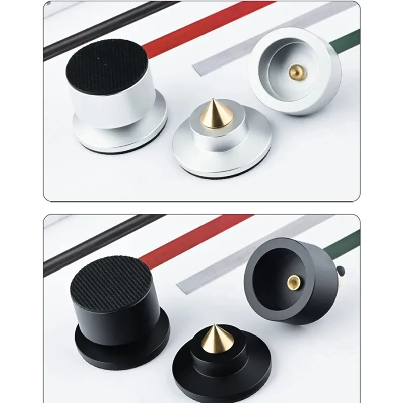 4Set Shock Spikes Spring Damping Pad KTV Stage Speakers Aluminium Isolation Aluminum Black image 4