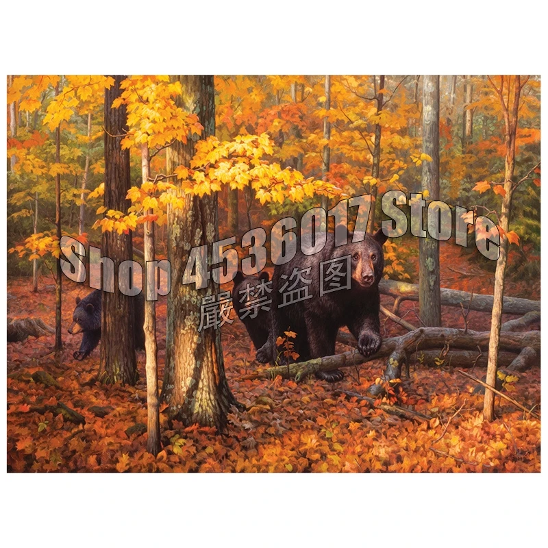 Bear Fall Forest 5D DIY Diamond Painting Full Embroidery Mosaic Jewelry cross stitch kits Home decoration pintura de diamante