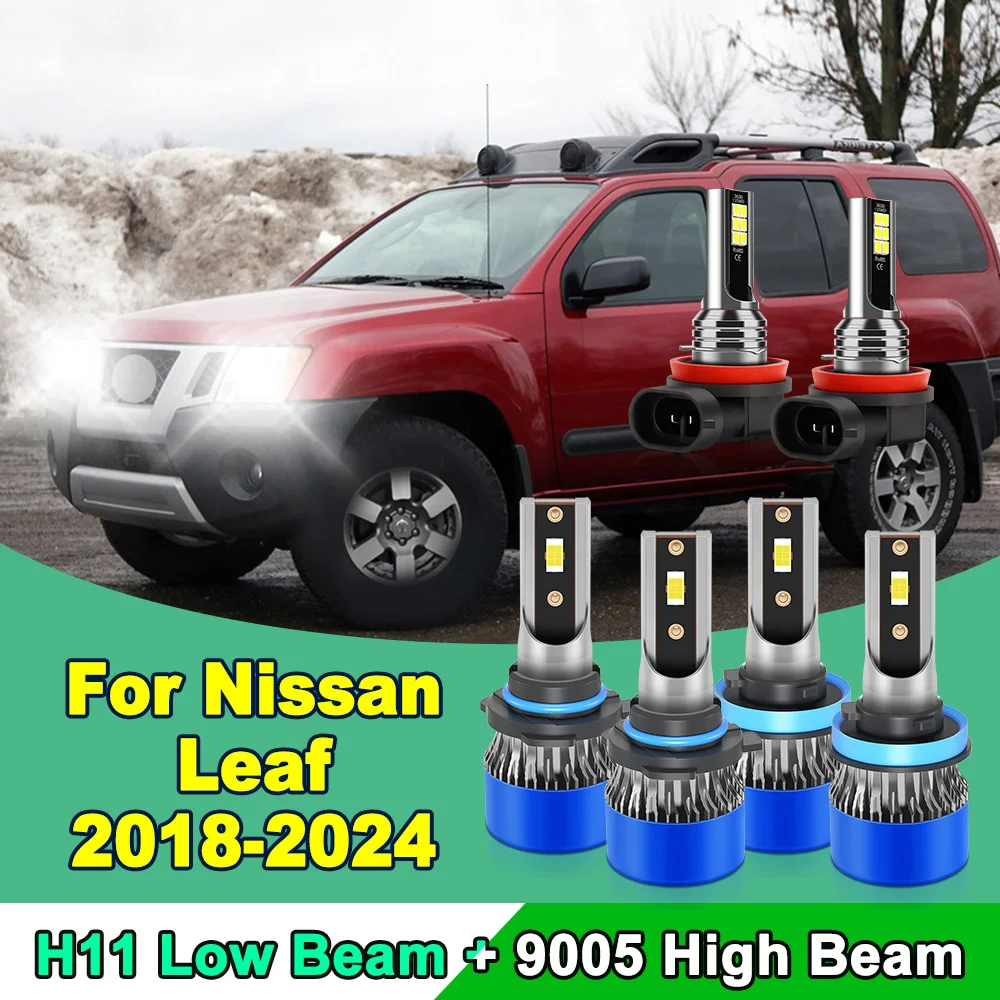

Car LED Headlight Turbofan High Low Beam Headlight Bulb Fog Light Bulb For Nissan Leaf 2018-2021 2022 2023 2024 Plug and Play