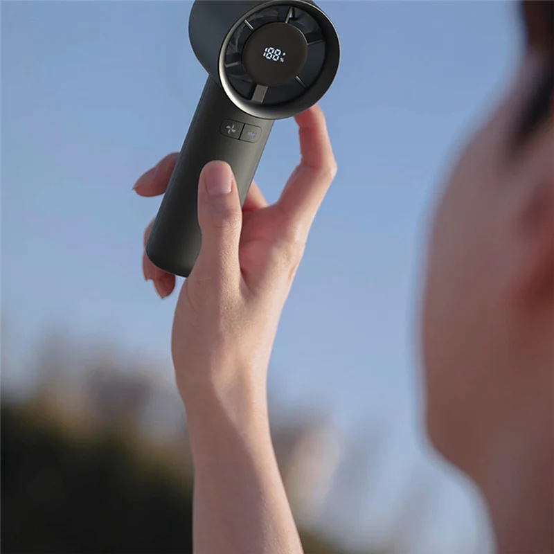 

ABRS-Portable Handheld Fan Digital Display Fan For Travel,Rechargeable Fan High Speed Fan