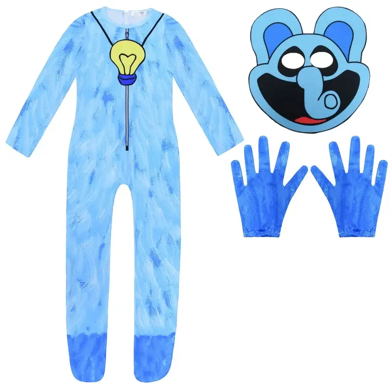 2025 New Smiling Critters Catnap Costume Aminal Unicorn Rabbit Pig Dog Elephant Bear Bodysuit Jumpsuit Mask Boys Girls Hallow AA