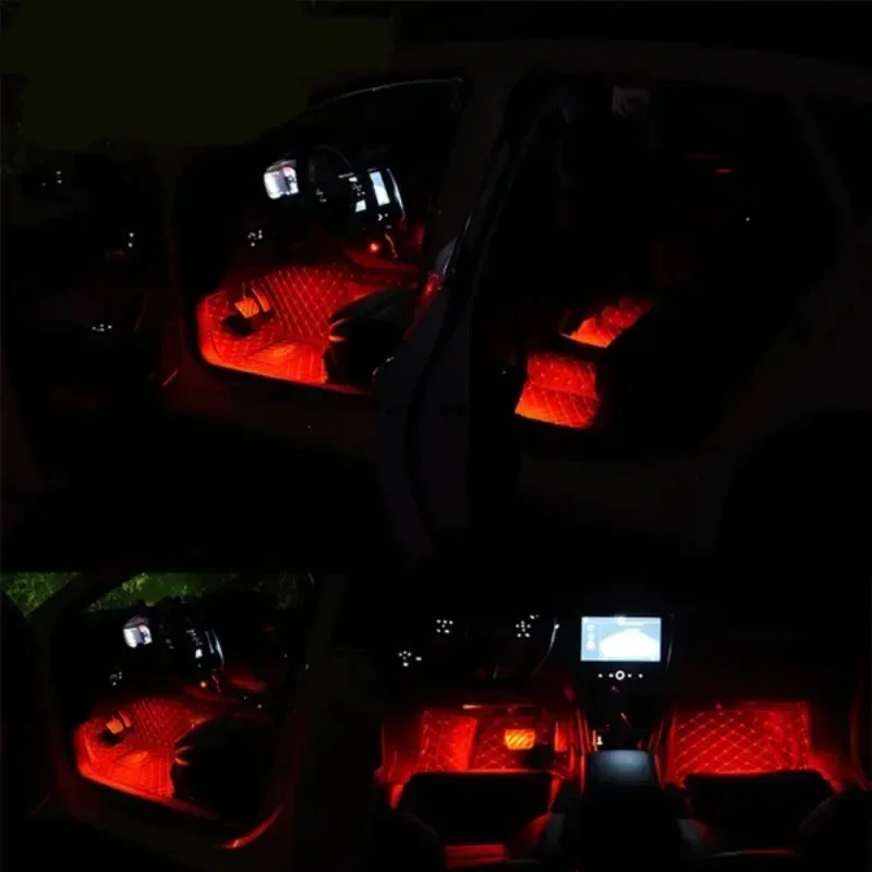 2 Pcs Car LED Foot Sole Decoration Light Strip Car LED Light Decoration Light Strip Car Decoration view 4