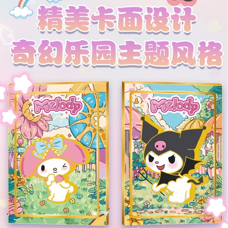 KAJI Sanrio Cards Melody Paradise Party Anime Collection Cards Mistery Boxes Board Games Toys Birthday Gifts for Boys and Girls