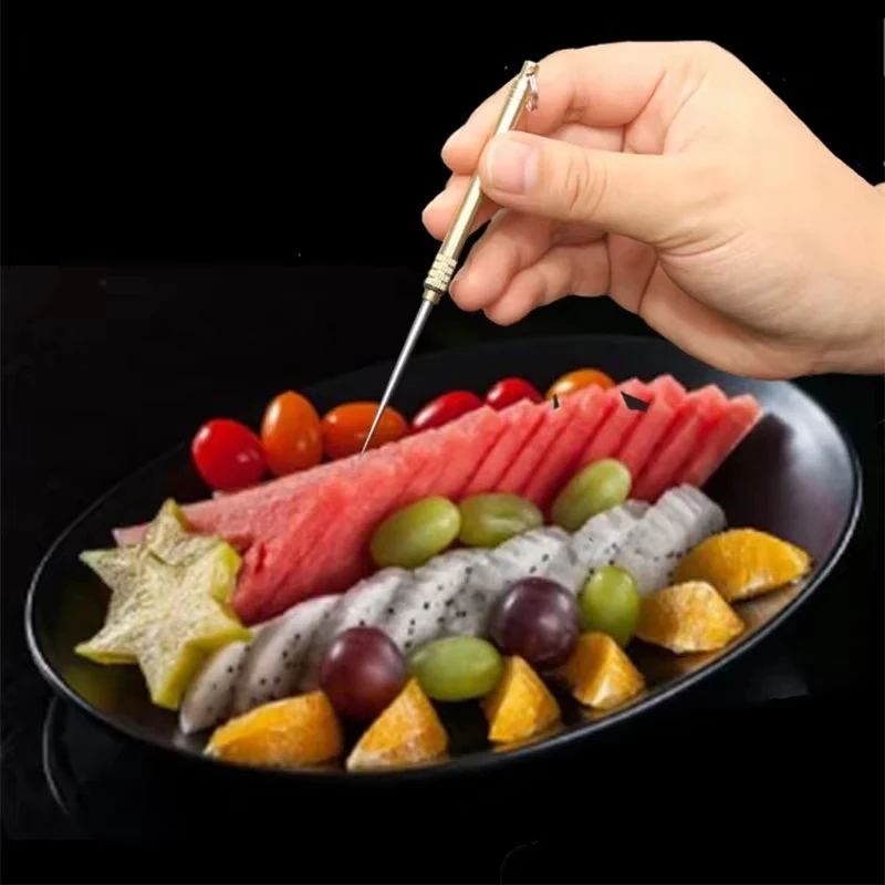 

Titanium Outdoor Edc Portable Multi-Purpose Toothpick Bottle Fruit Fork Camping Tool Toothpick Tube Is More Durable Than FlossTi