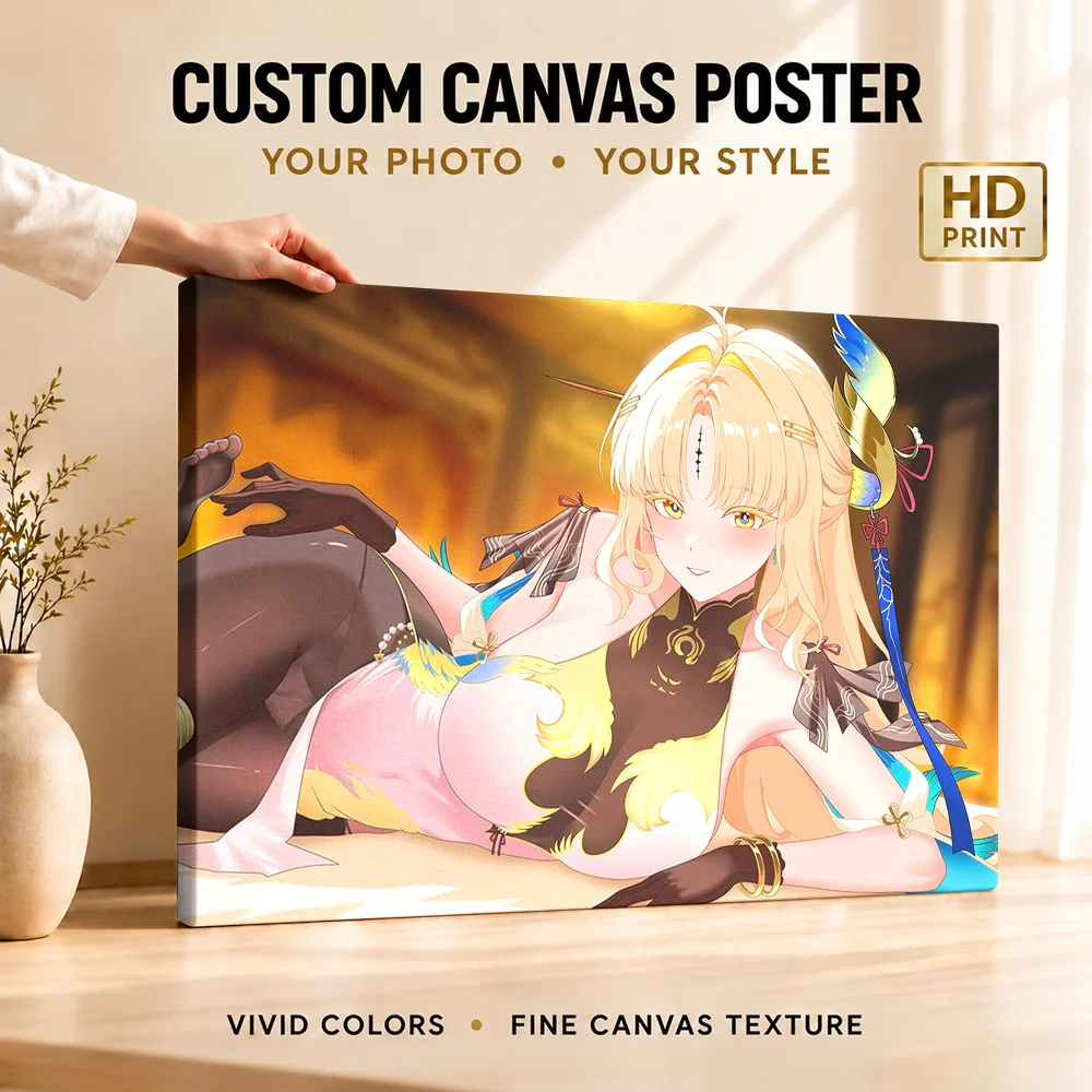 Wuthering Waves Suisui Game Gallery Wrapped Canvas Print Customized Photo Colorful Character Illustration Wall Art For Bedroom