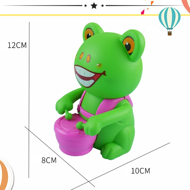 Criativo Cute Drumming Piglet Bear Toy para crianças, Clockwork Toy, Enrolamento de desenhos animados infantis, Animal pequeno divertido, presente de aniversário, novo, 1pc