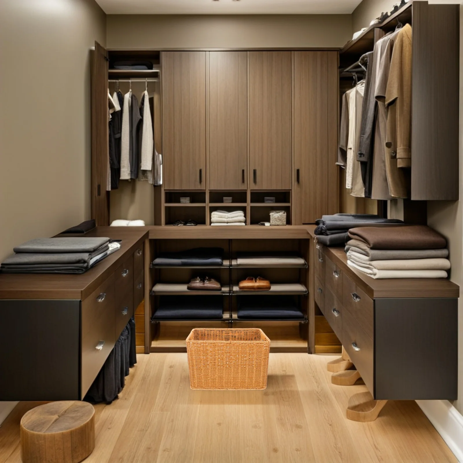 

Узкая прямоугольная корзина для хранения из искусственного ротанга, плетеная, для организации пространства в узких местах и углов, декоративная корзина-ящик для дома