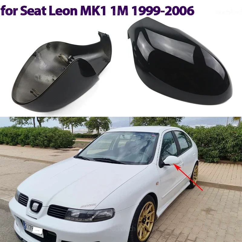 

Carbon Fiber Rearview Mirror Cap Wing Side Mirror Cover for Seat Leon MK1 1M 1999-2006 Replacement style Car view Mirror Cover