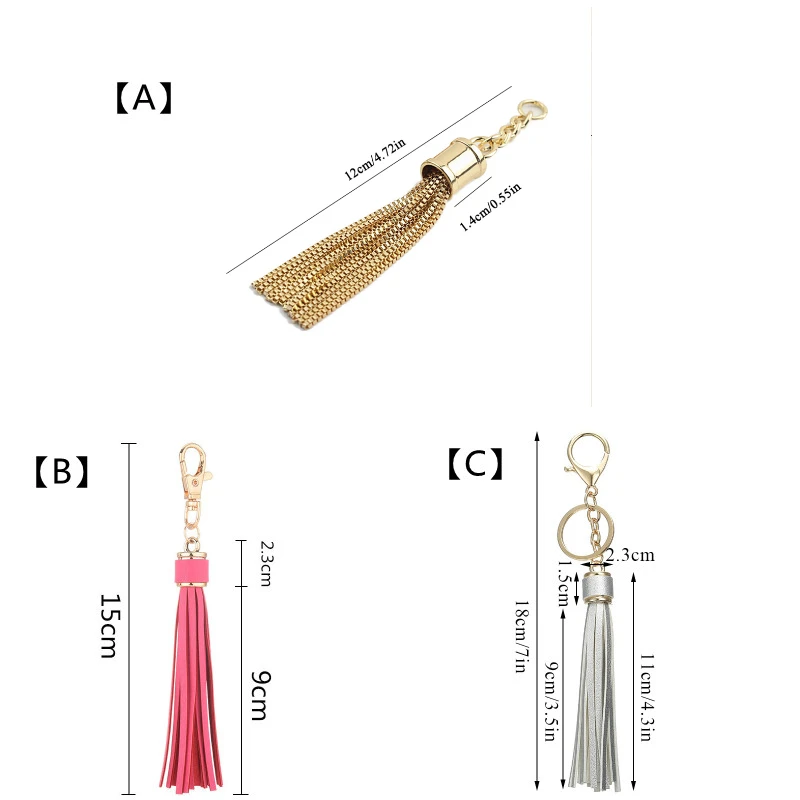 1pcs Metal Decoration Buckle Bag Pendant Tassel Keychain Purse Hardware Spring Ring Tassel With Buckle Bag Decorative Buckle DIY